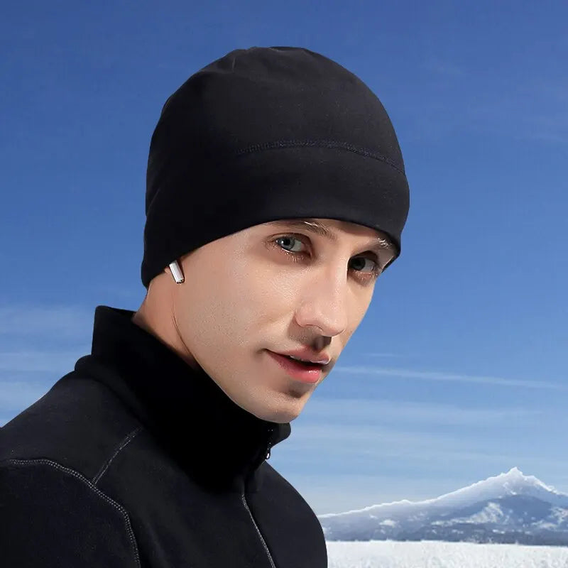 Men Polar Fleece Cap Winter Warm Outdoor Sports Skiing Cycling Hat Windproof Soft Beanie Cap Women Ski Bike Hat